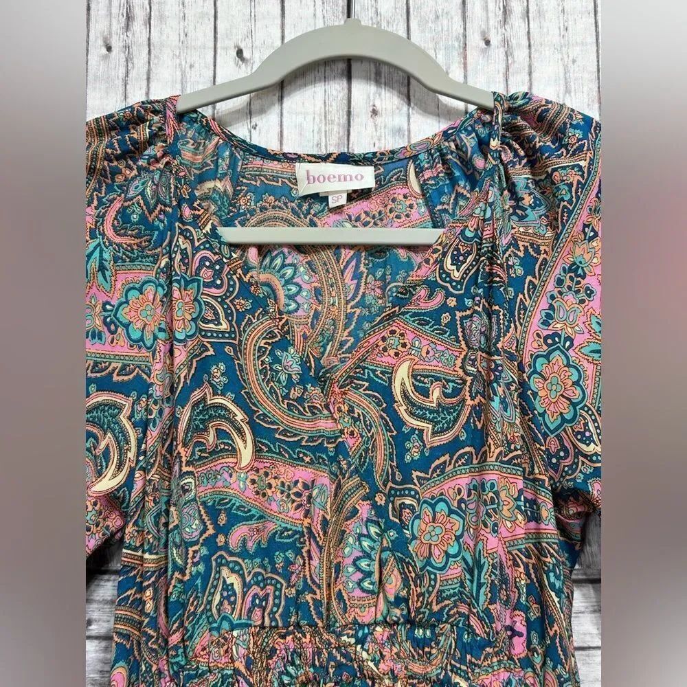 Anthropologie/Boemo Paisley Boho Tiered Maxi Dress - Picture 5 of 9
